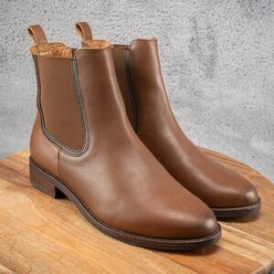 Thursday Boot Co Brown Duchess Women Premium Leather Stretch Chelsea Boots Sz 8